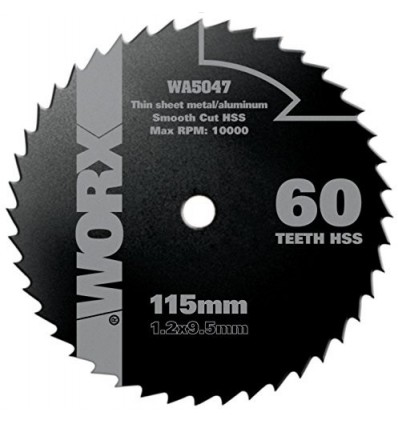 WA5047 - DISCO DE SIERRA Ø115x9.5MM 60T PARA WORXSAW XL